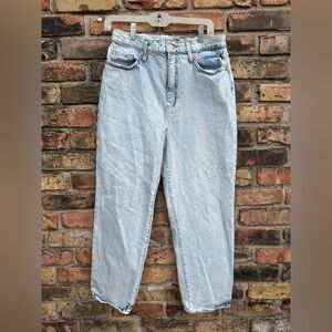 Women's Universal Thread Acid Wash High Rise Denim Blue Mom Jeans, Size 10/30R
